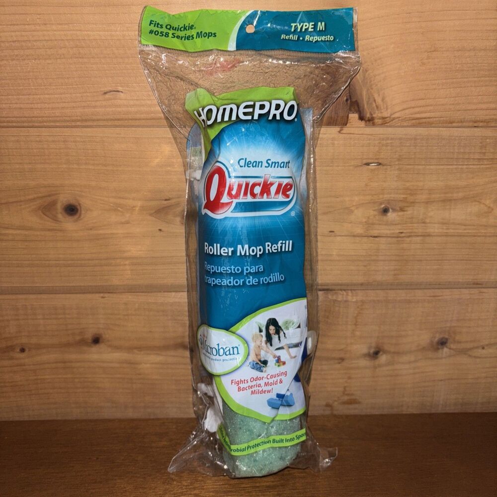 Quickie Homepro Roller Mop Refill Type M Fits Mop #058MB 058BMB Clean Smart NEW